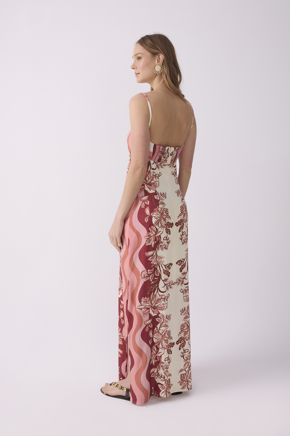 Off-white Onda Floral Cut-out Side Slit Sleeveless Maxi Dress_5