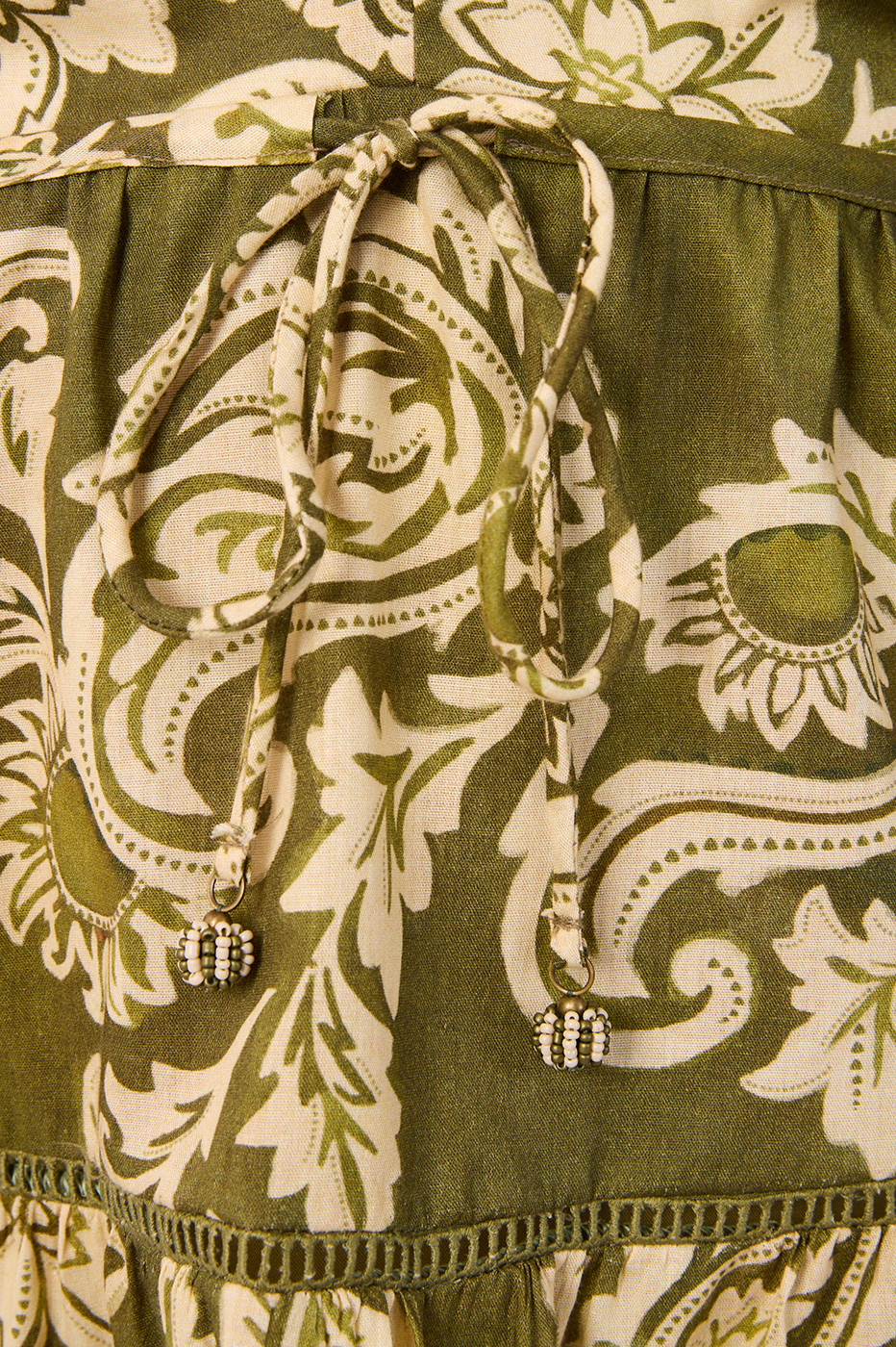 Green Adjustable Strap Tiered Mini Dress_6