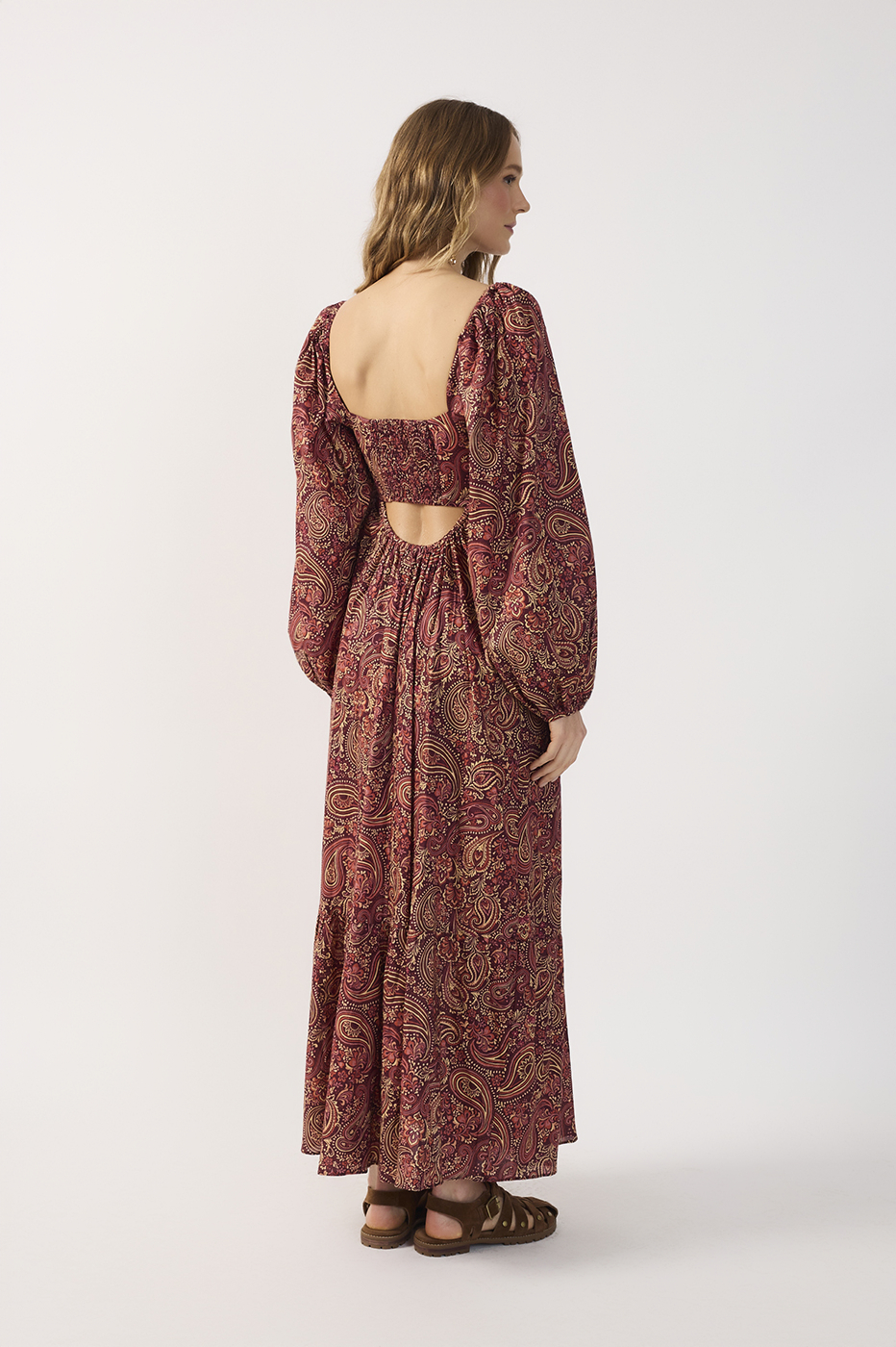Winter Night Puff-Sleeve Maxi Dress_6