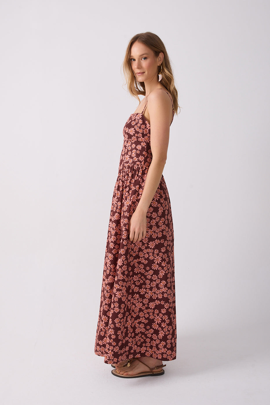 Vestido Cropped Estampa Margaridas Rosa_3