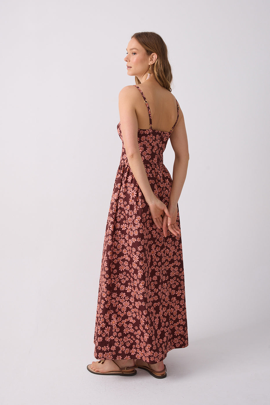 Vestido Cropped Estampa Margaridas Rosa_5