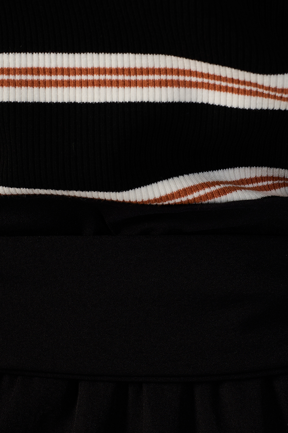 Ribbed Striped Dress W/ Nylon_7