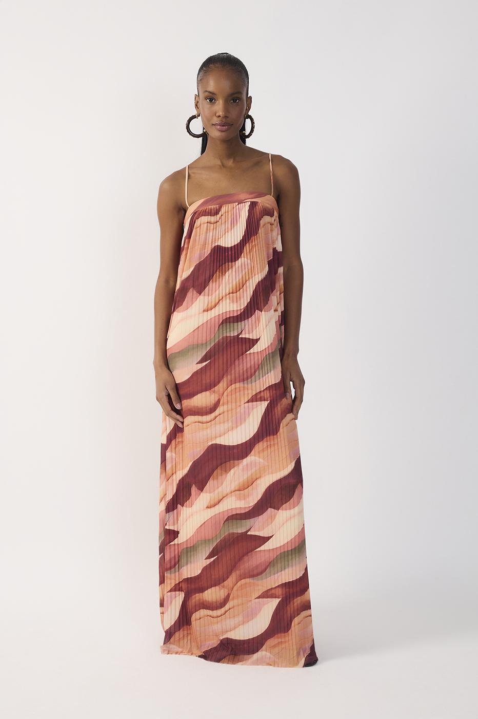 Pleated Tulle Dunas Print Dress_2