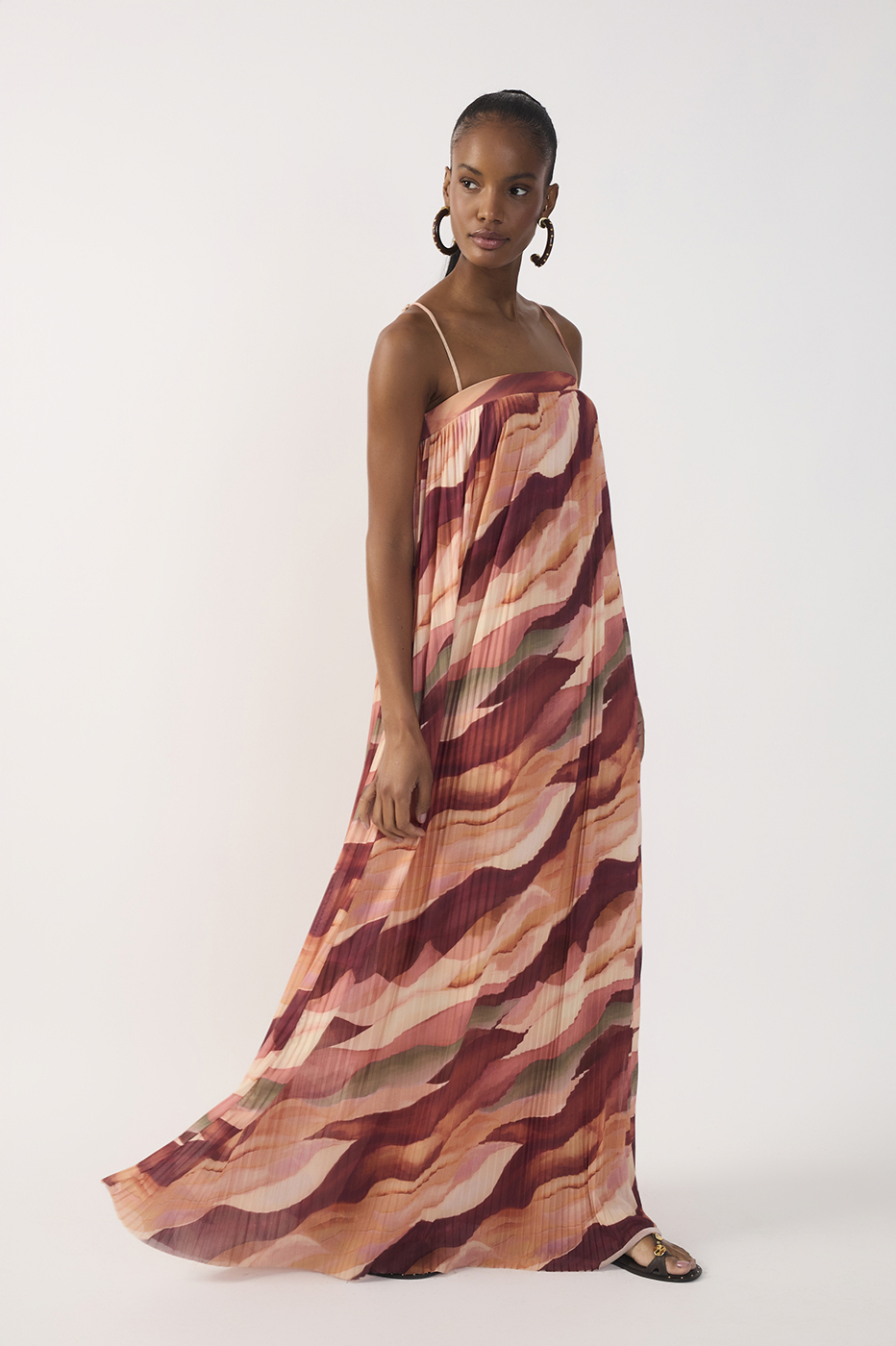 Pleated Tulle Dunas Print Dress_3