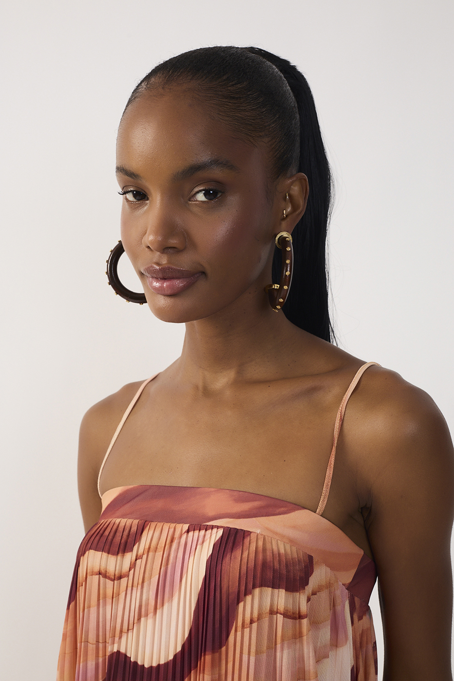 Pleated Tulle Dunas Print Dress_5