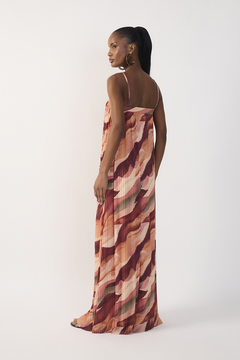 Pleated Tulle Dunas Print Dress_6