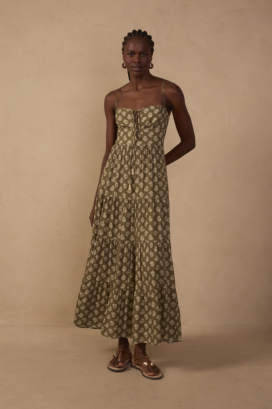 Green Miragem Front Ties Maxi Dress_1