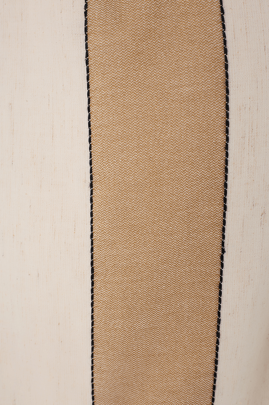 Beige Stripes Cut-Out Bodice Linen Maxi Dress