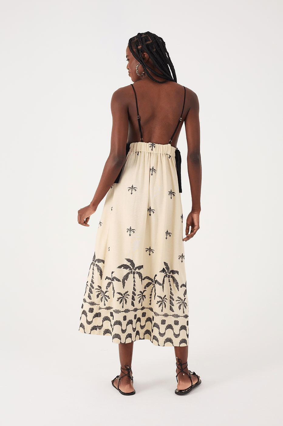 Off-White Embroidered Orla Adjustable Waist Maxi Dress