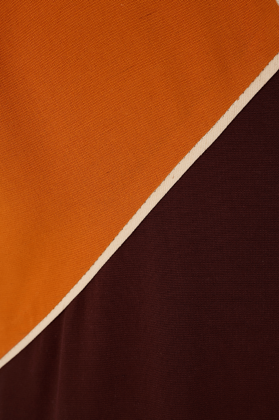 Orange And Brown Graphic Maxi Dress