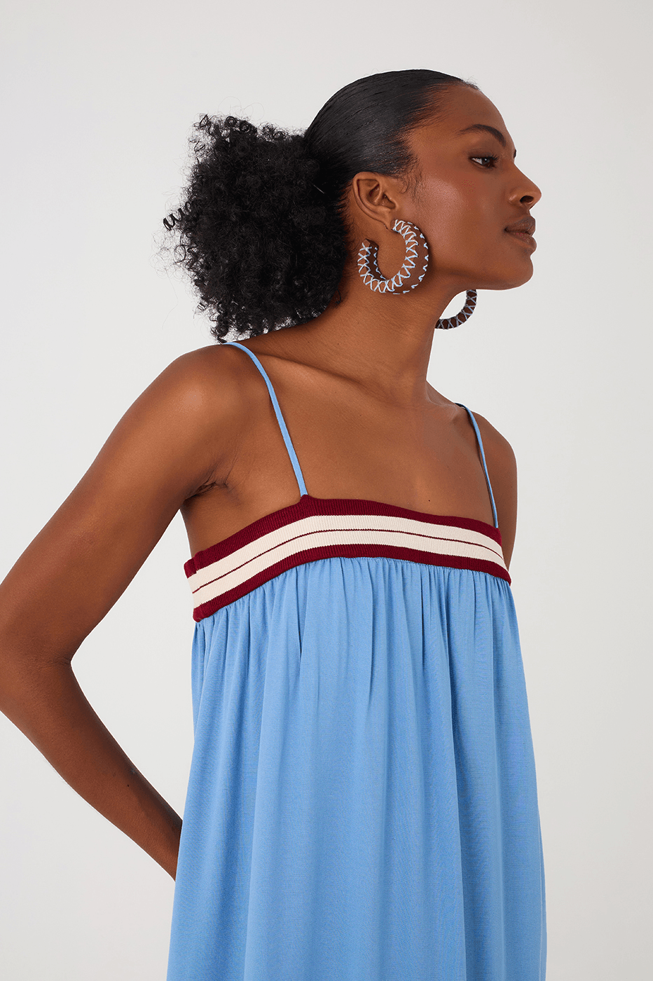 Blue Arpoador Sleeveless Tiered Maxi Dress