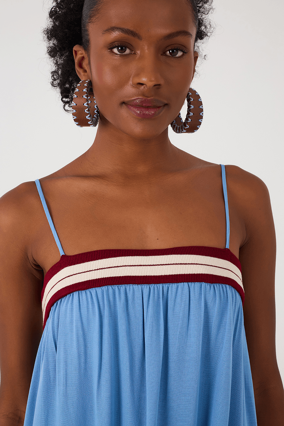 Blue Arpoador Sleeveless Tiered Maxi Dress