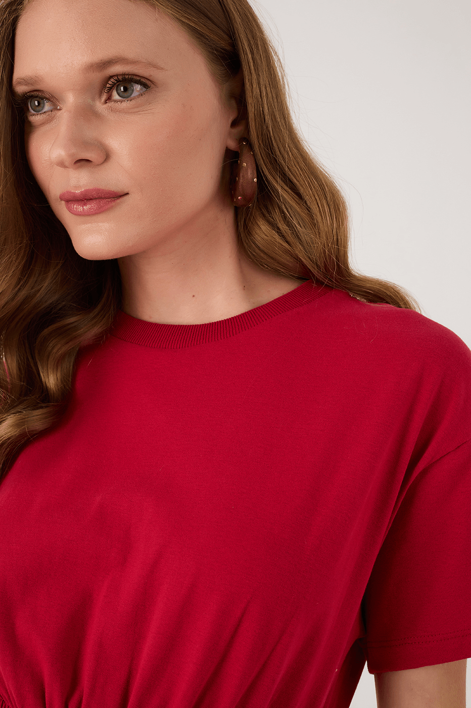 Red Encanto Smocked Waist Short Sleeve Maxi Dress