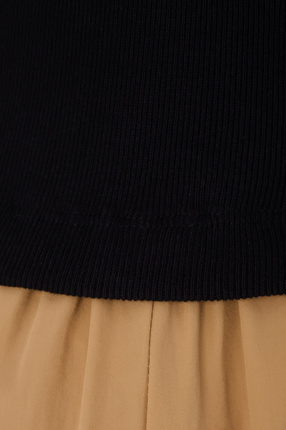 Black & Beige Tank Top Side Pockets Maxi Dress