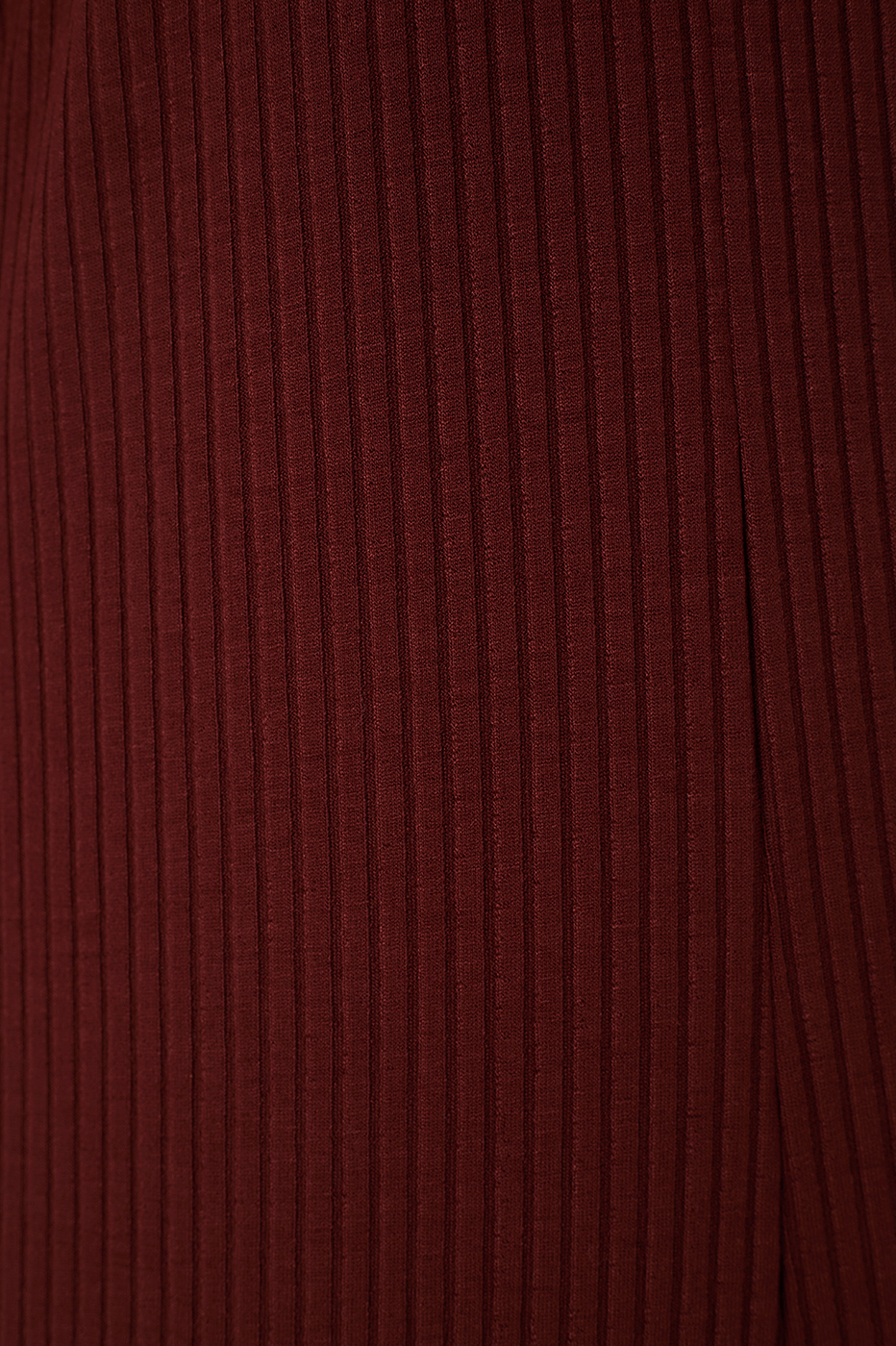 Brown Side Slit Ribbed Maxi Dress
