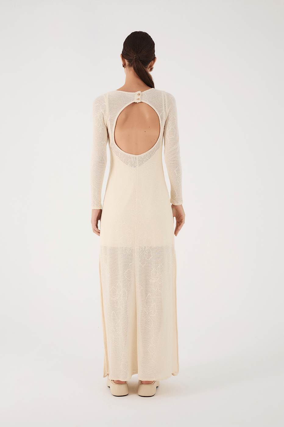 Off-White Grumari Side Slit Lined Jacquard Maxi Dress