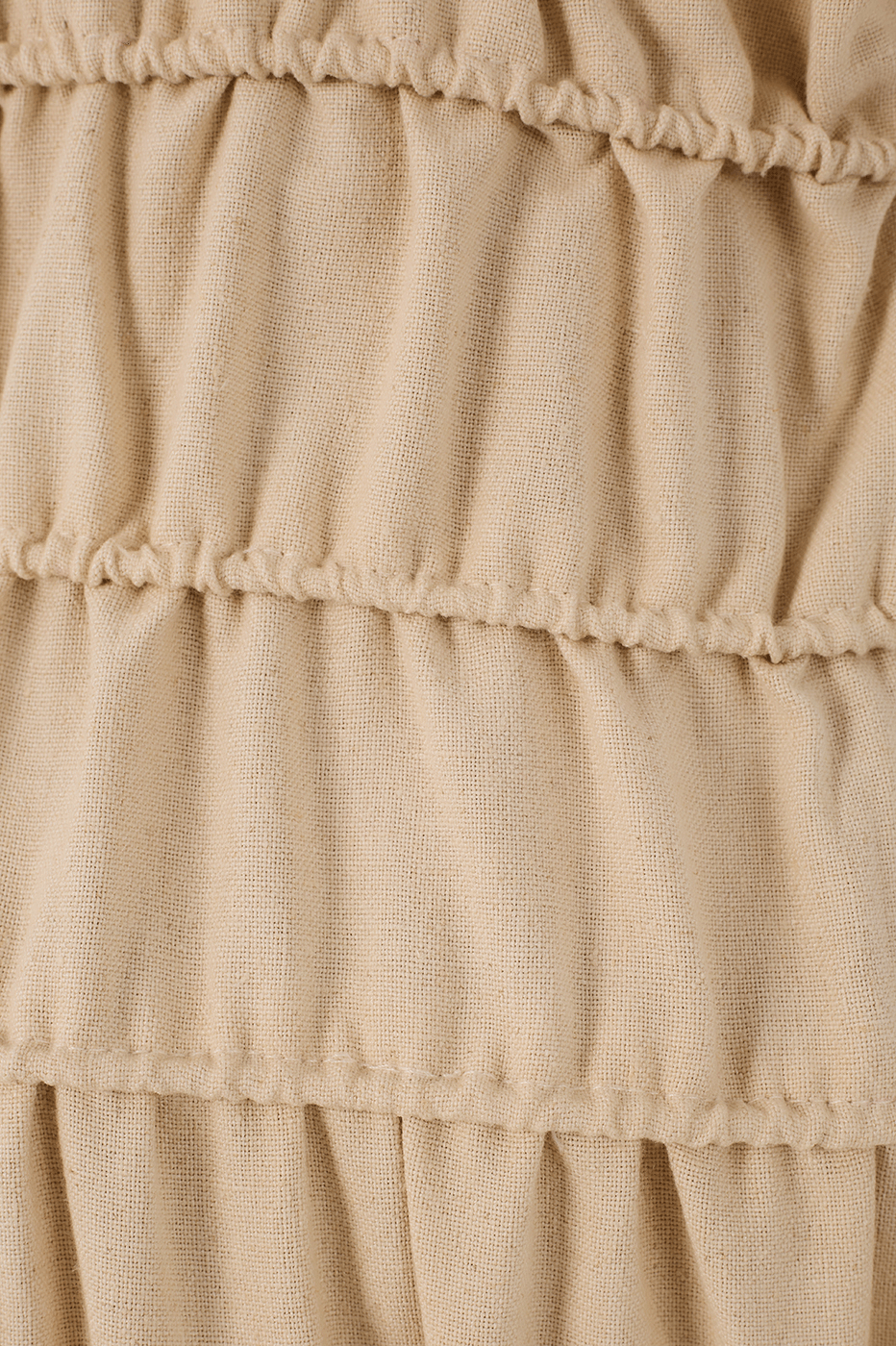 Off White Ruched Bodice Sleeveless Linen Maxi Dress
