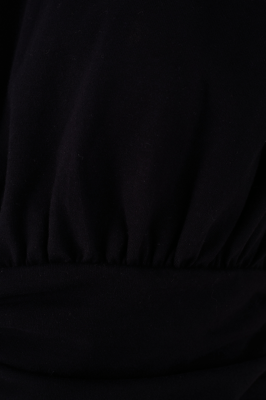Black Padded Shoulders Ruched Mini Dress