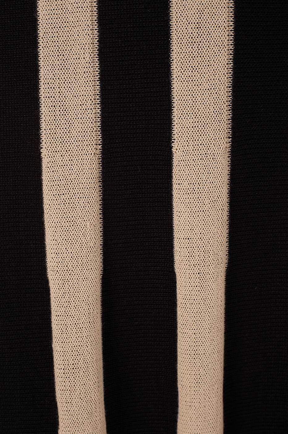 Black And White Cut-Out Waist Tricot Maxi Dress