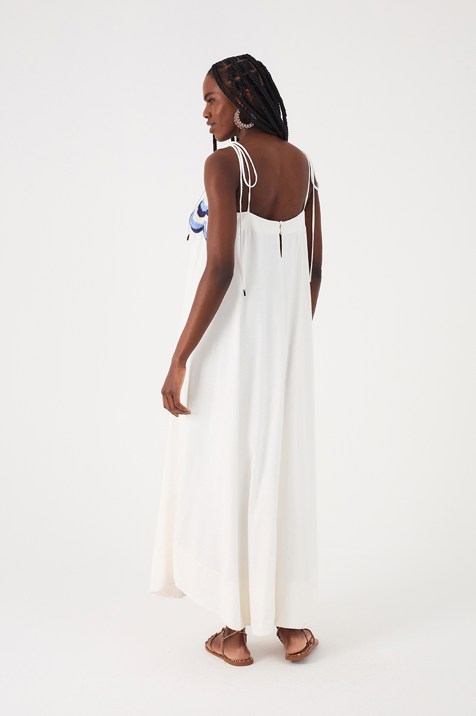 Off-White Crochet Ondas Sleeveless Maxi Dress