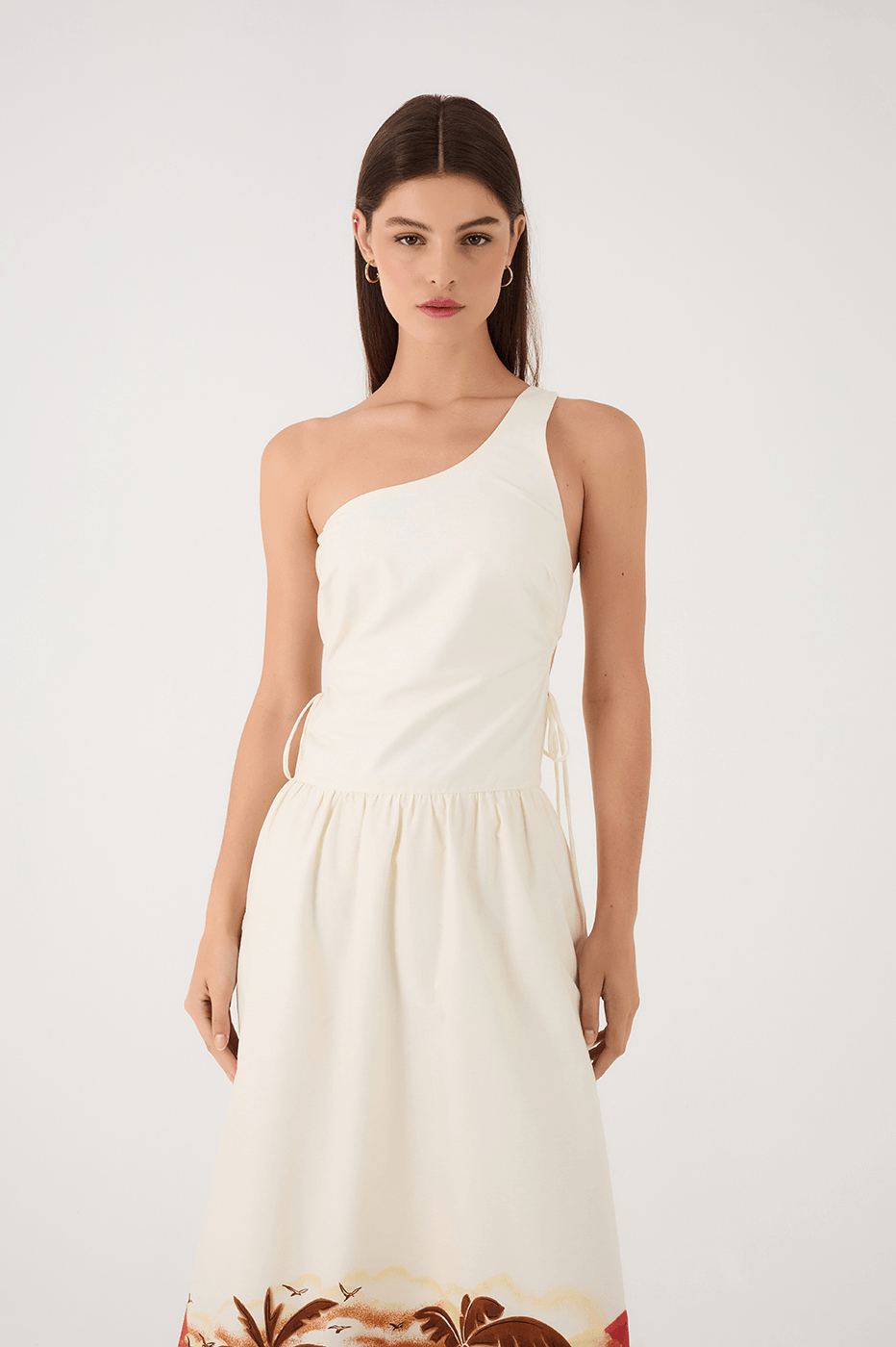 Off-White Horizonte One-Shoulder Side Cut-Out Maxi Dress