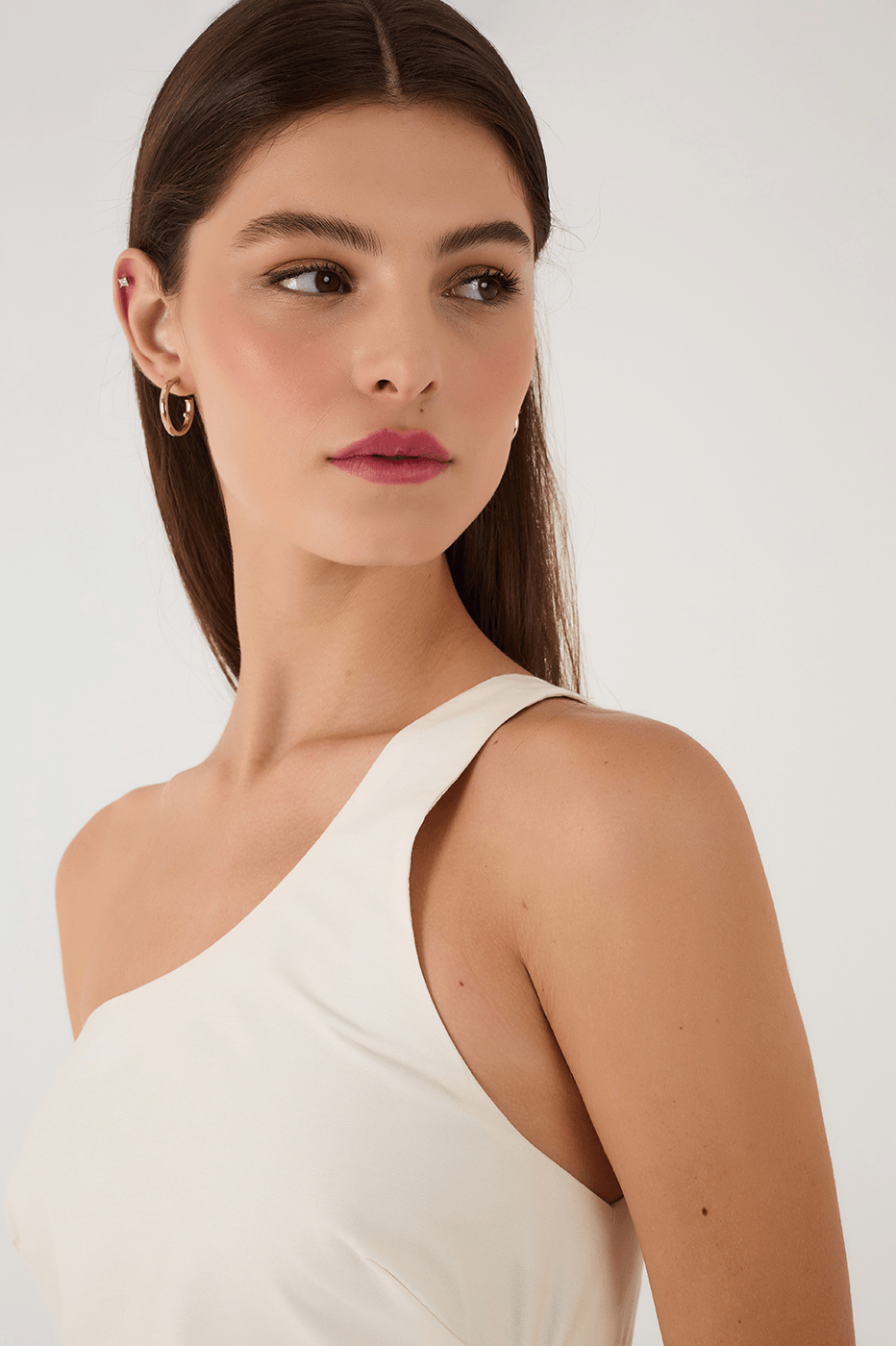Off-White Horizonte One-Shoulder Side Cut-Out Maxi Dress