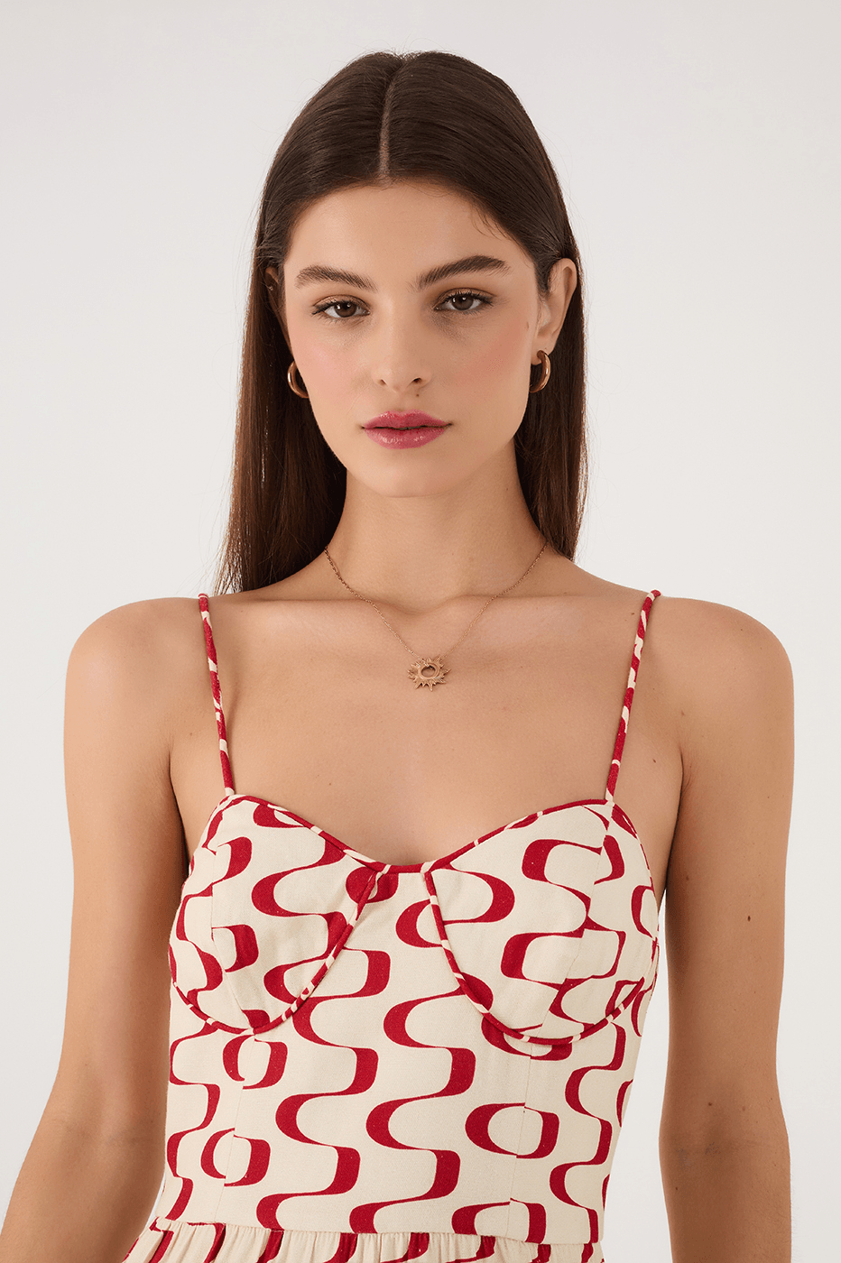 Red Copanema Sleeveless Tiered Maxi Dress