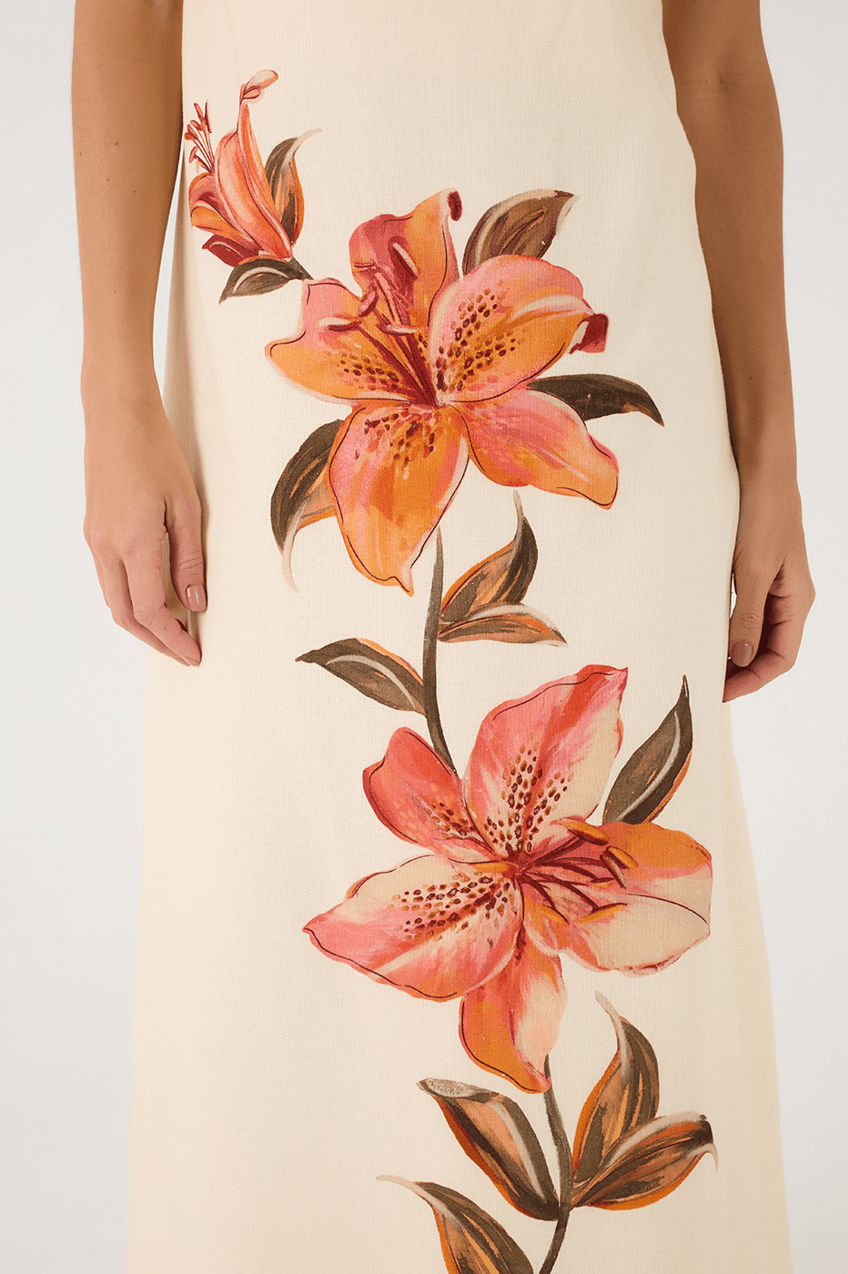 Off-White Polen Strapless Linen Maxi Dress