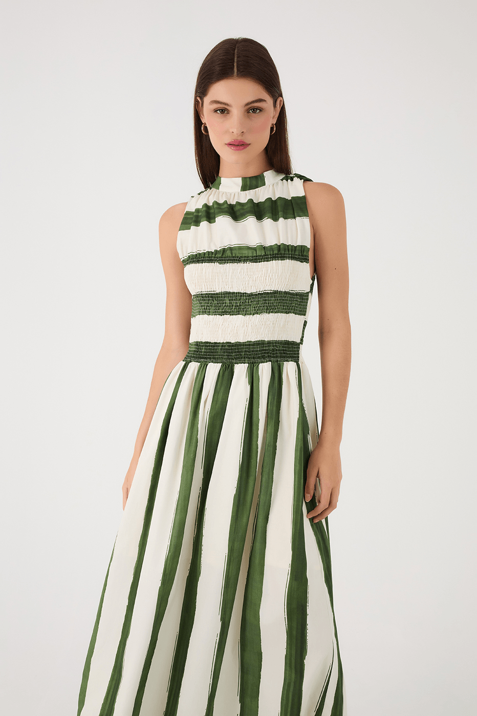 Green Natureza Smocked Bodice Maxi Dress