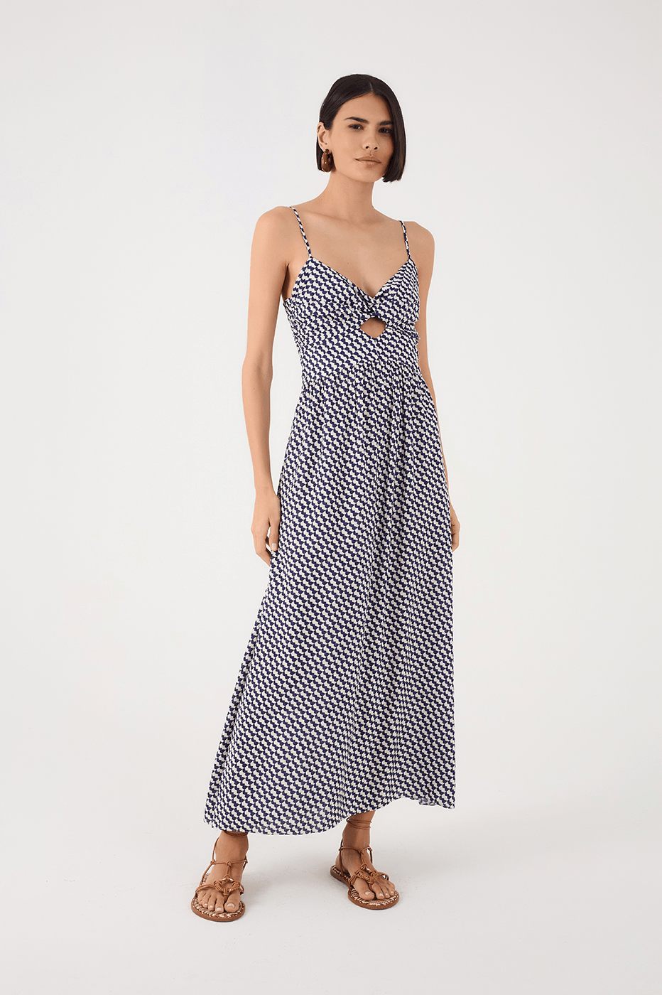 Off-White Gavea Cut-Out Back Ties Maxi Dress