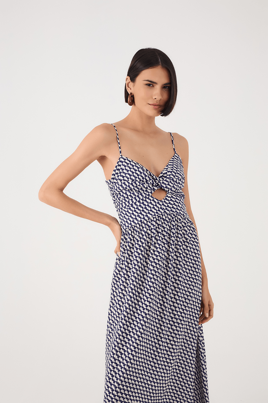 Off-White Gavea Cut-Out Back Ties Maxi Dress