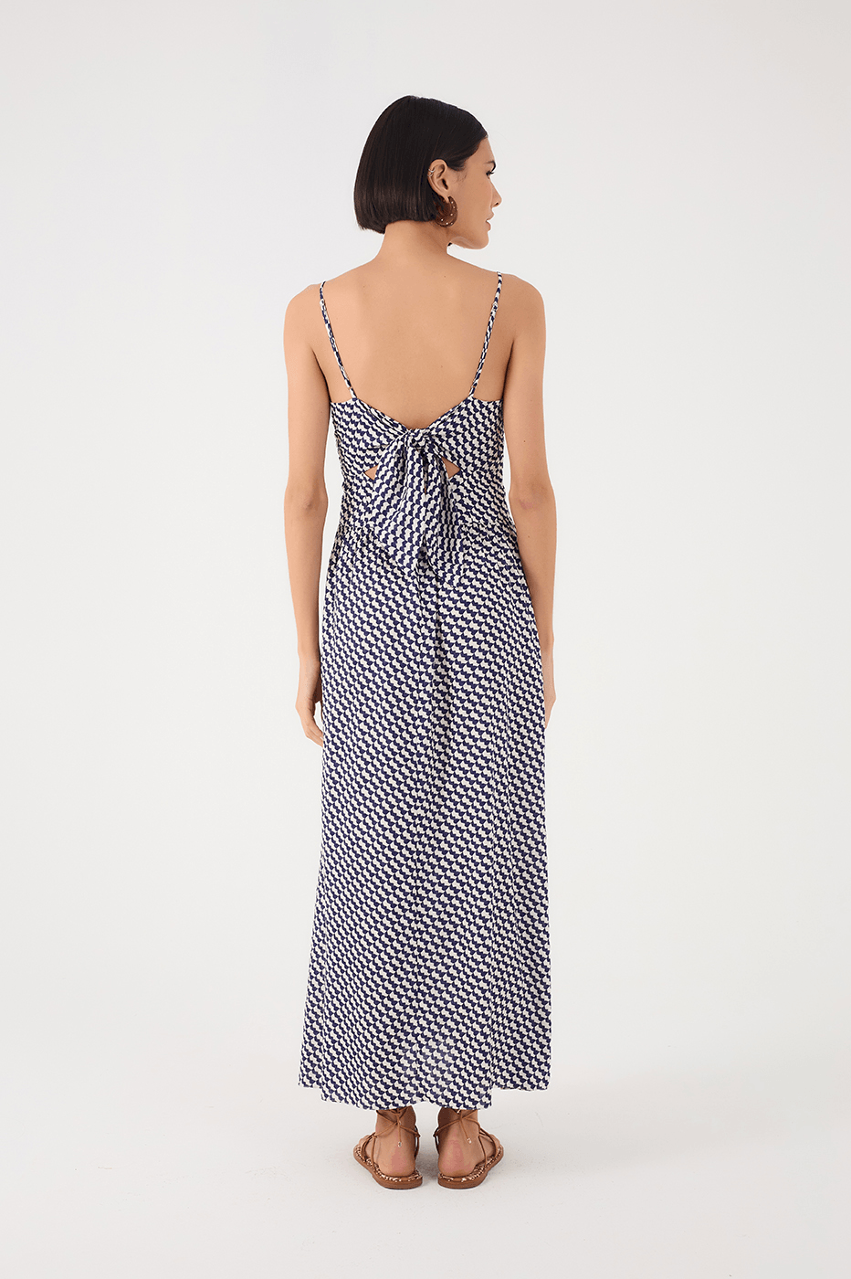 Off-White Gavea Cut-Out Back Ties Maxi Dress