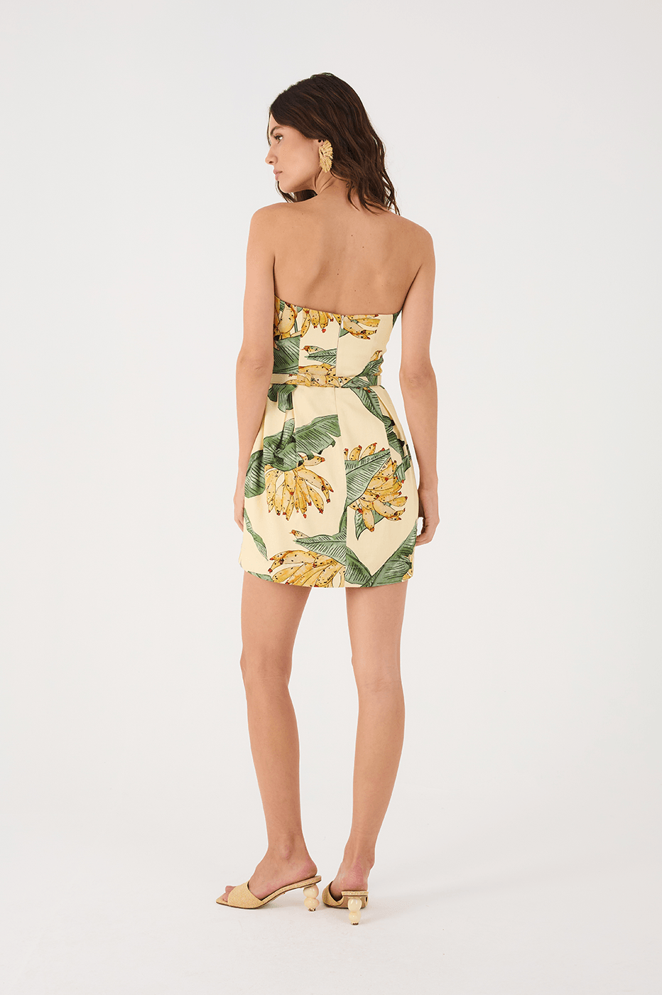 Strapless Paradise Print Dress