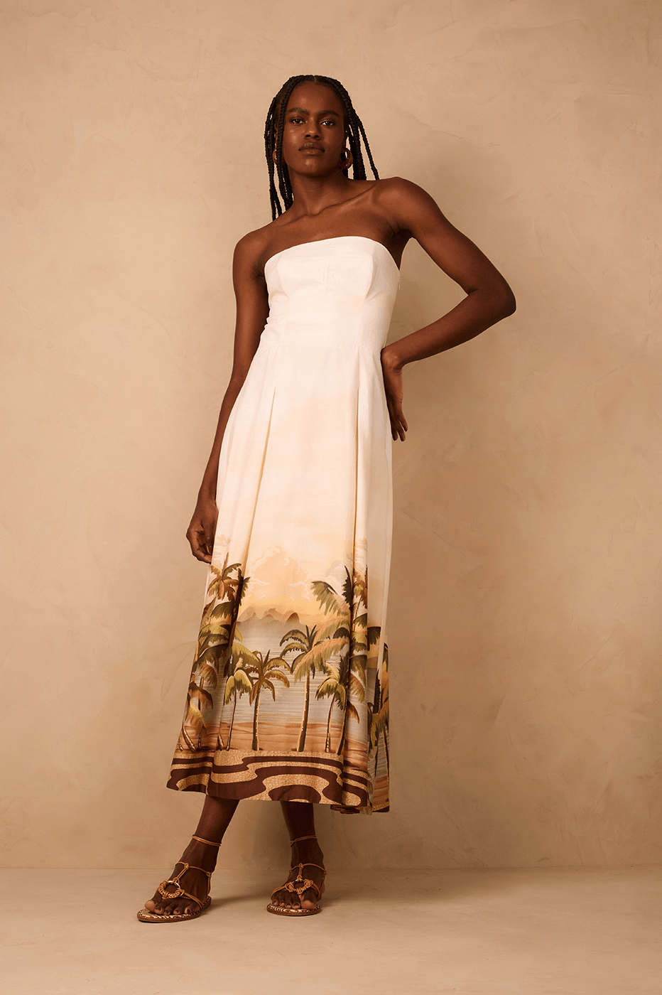Off-White Fim De Tarde Strapless Smocked Bodice Maxi Dress_1