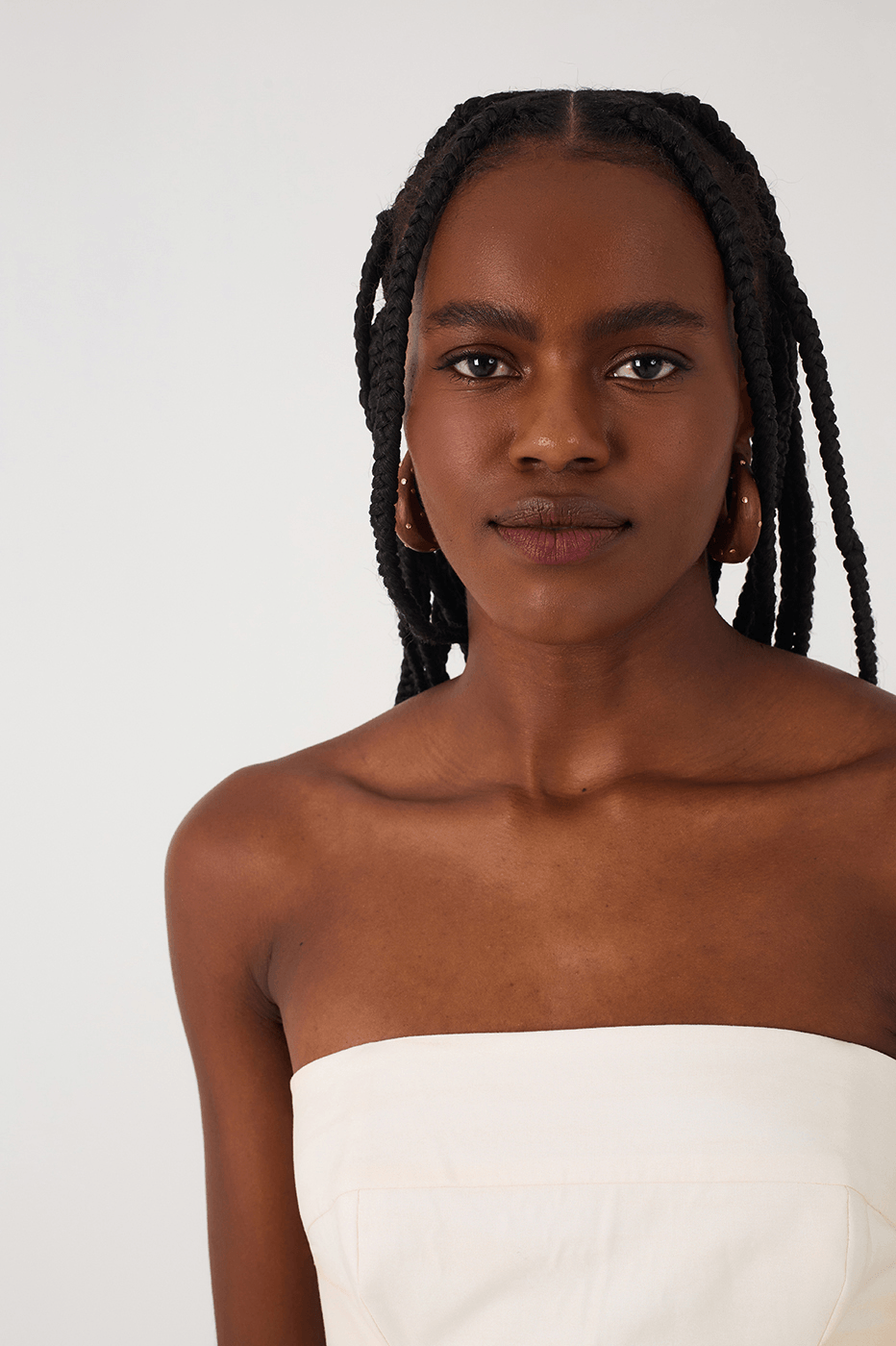 Off-White Fim De Tarde Strapless Smocked Bodice Maxi Dress