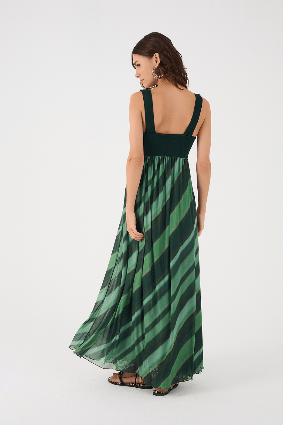Green Floresta Tricot Top Sleeveless Maxi Dress