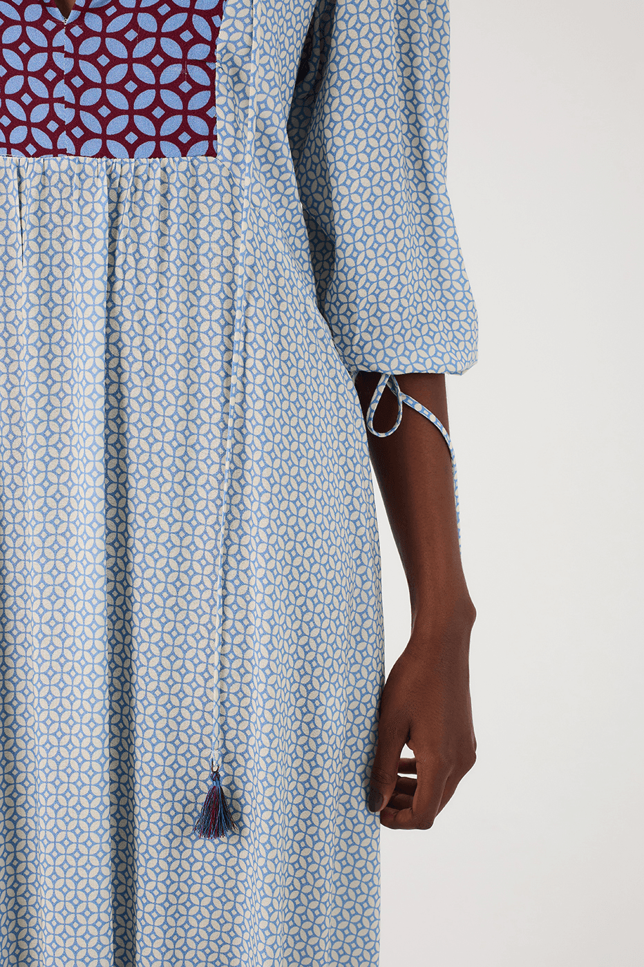 Off-White Ladrilho Boho Ties Maxi Dress