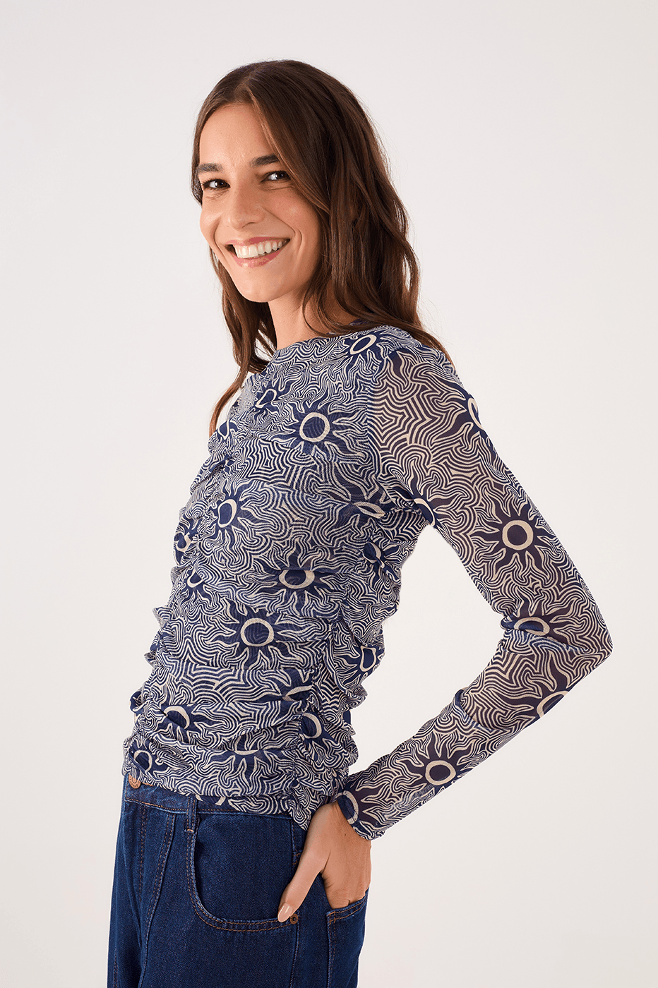 Soleil Print Tulle Blouse_3