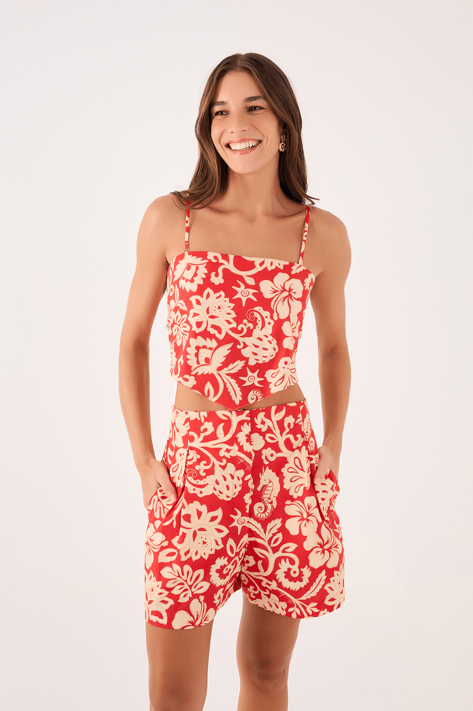 Veraneio Print Scarf Blouse_1