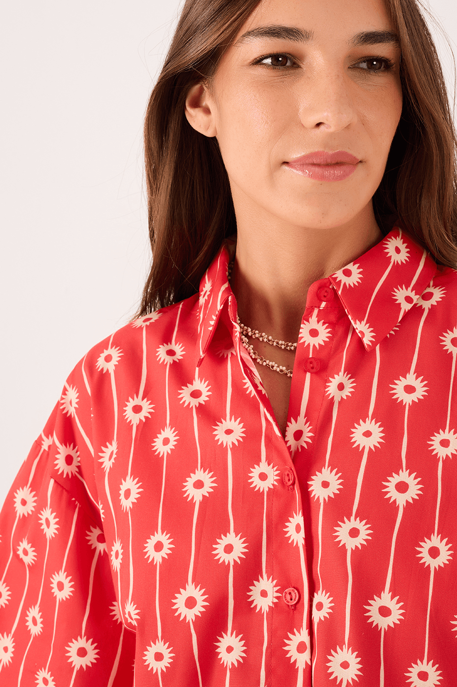 Cropped Shirt In Fog Print_3