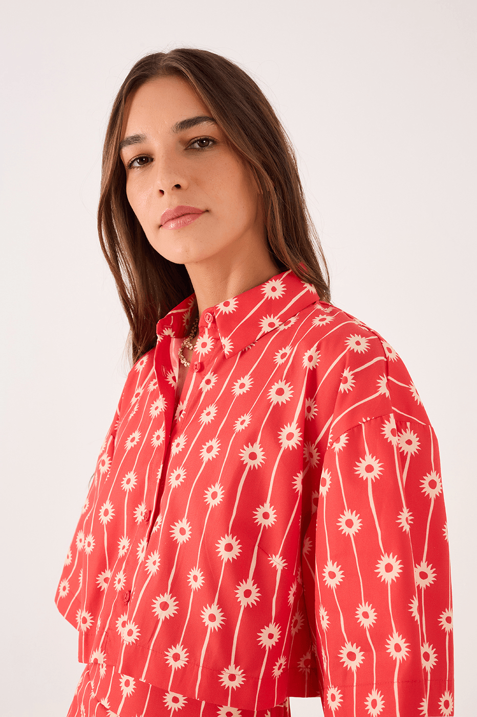 Cropped Shirt In Fog Print_4