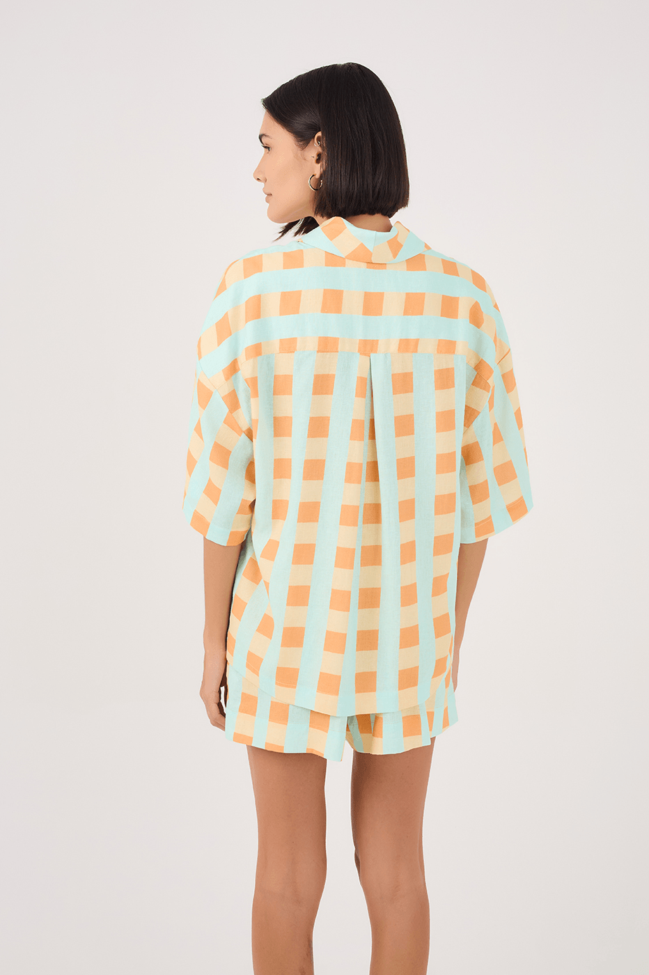 Serena Print Short-Sleeve Linen Shirt