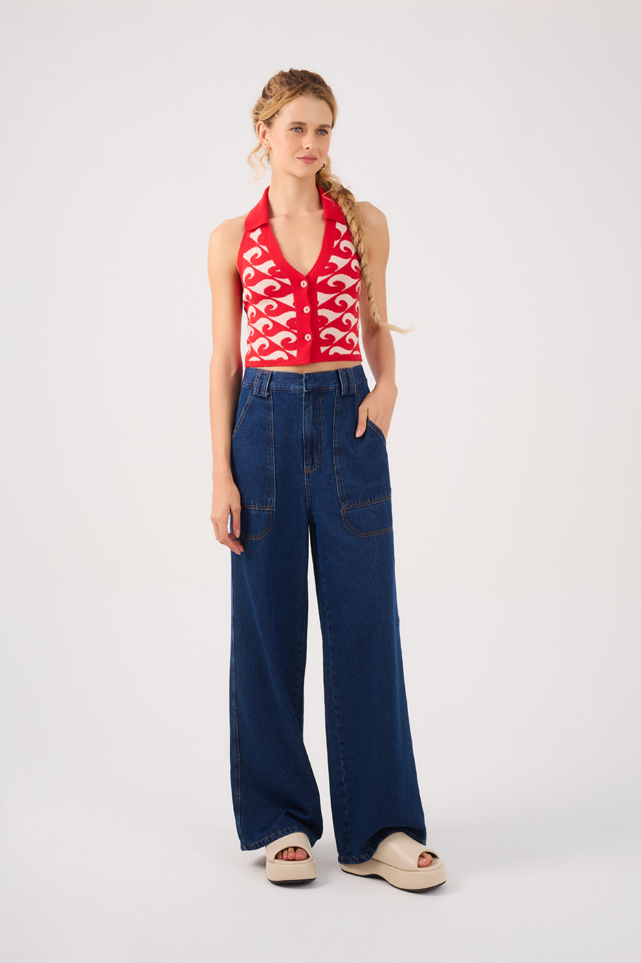 Wave Knit Halter Vest_2