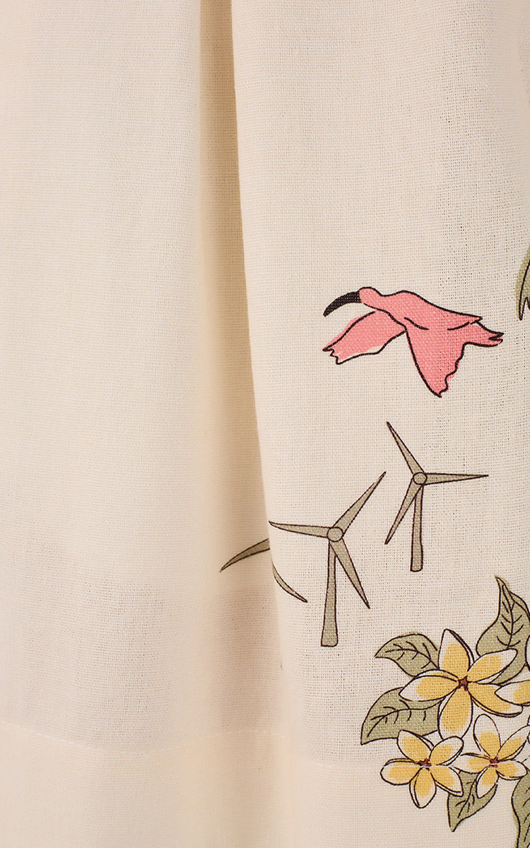 Cenas Print Linen Top