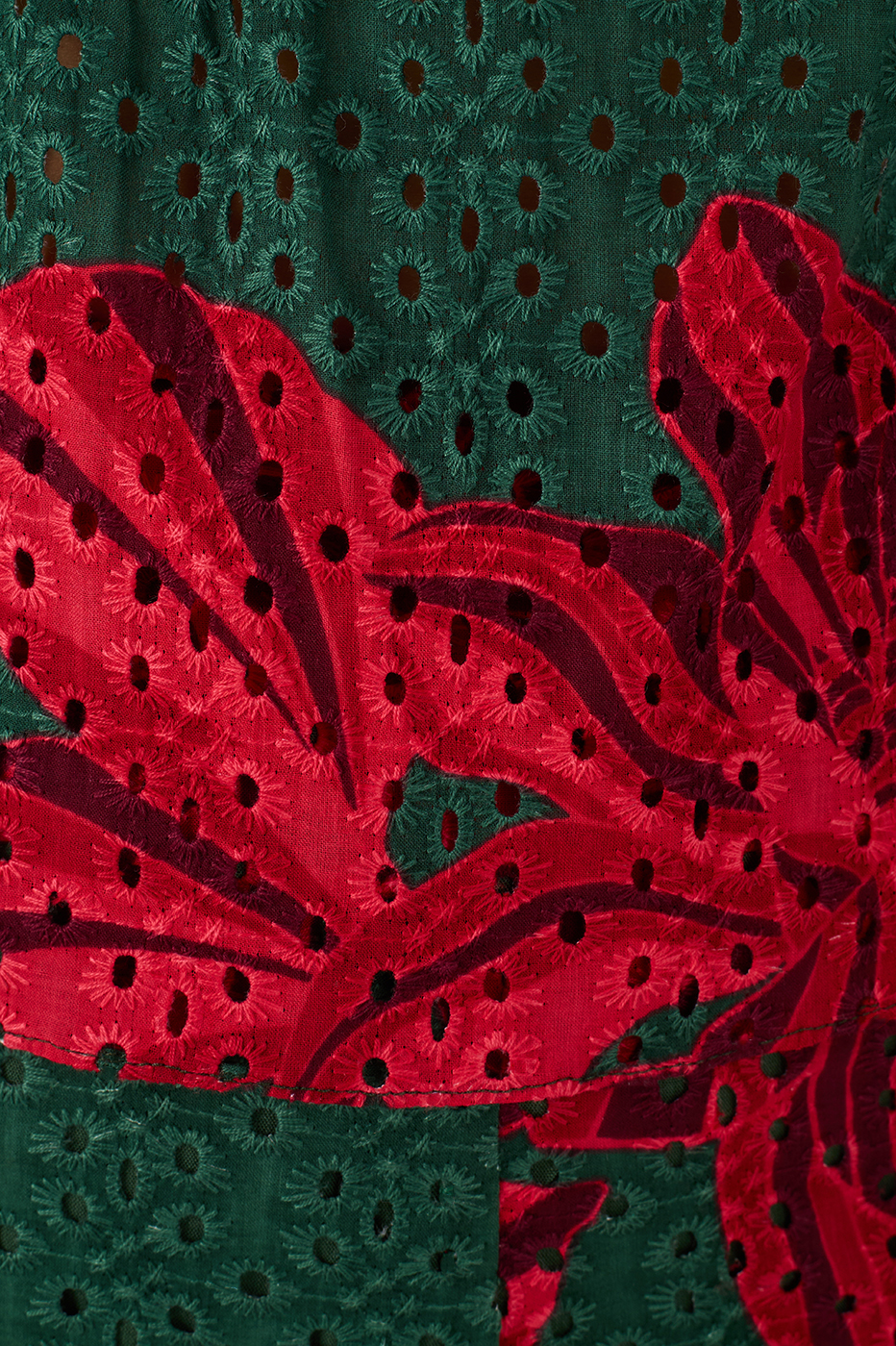 Green and Red Botanic Print Laise Blouse
