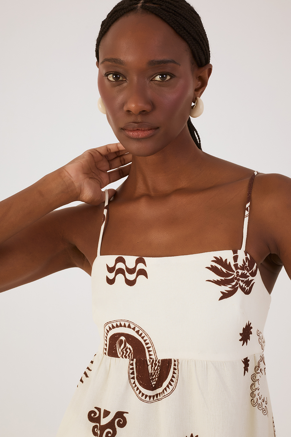 Off-White Sol Rio Square Neckline Adjustable Straps Blouse