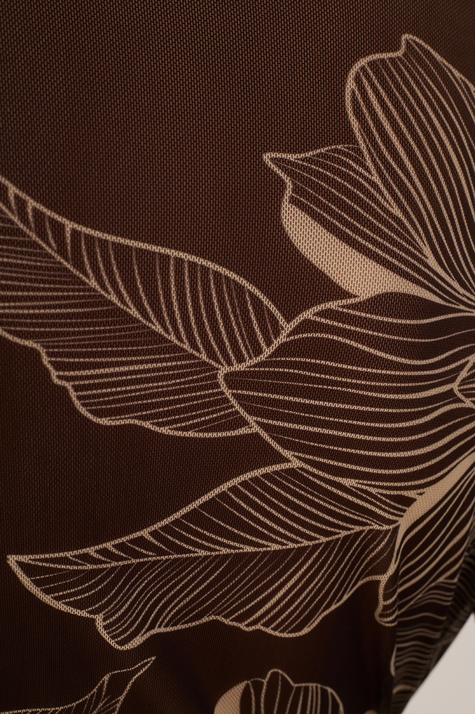 Brown Flora  Tulle Turtleneck