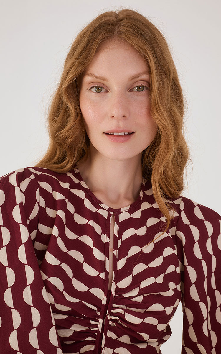 Peplum Tricoline Blouse Copa Print_4