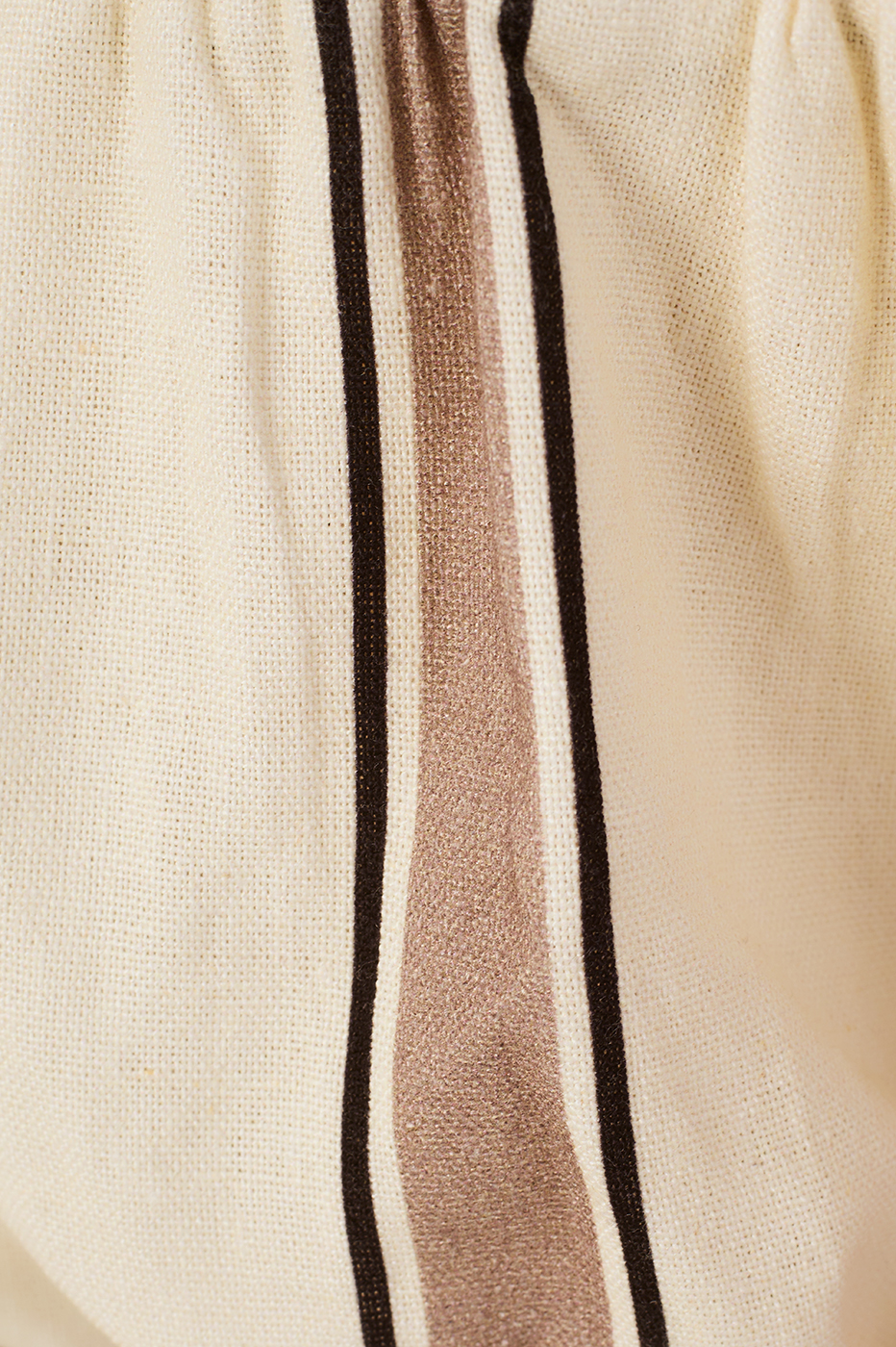 Beige Parque Stripes Square Neck Sleeveless Balloon Blouse