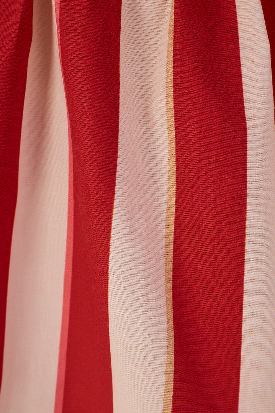 Red Maravilha Stripes Square Neck Adjustable Straps Peplum Blouse